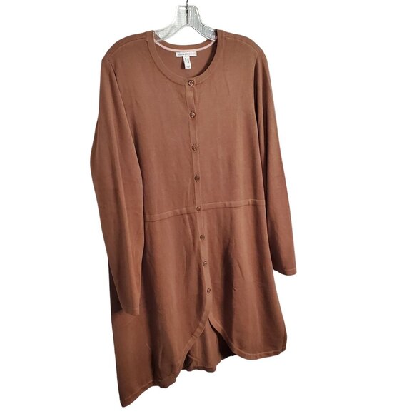 Isaac Mizrahi Live! Sweaters - Isaac Mizrahi Live! Sz 1X Cardigan Long A-Line Button Front Sweater Dress Jacket